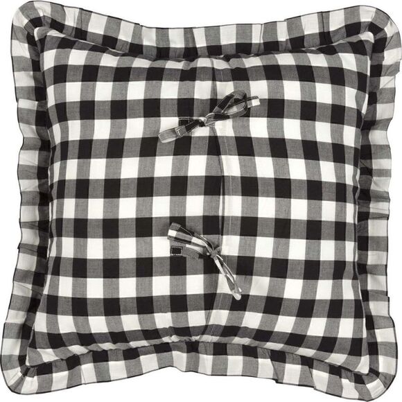 Buffalo Check Ruffled Throw Pillow 18x18 - Picture 2 of 3